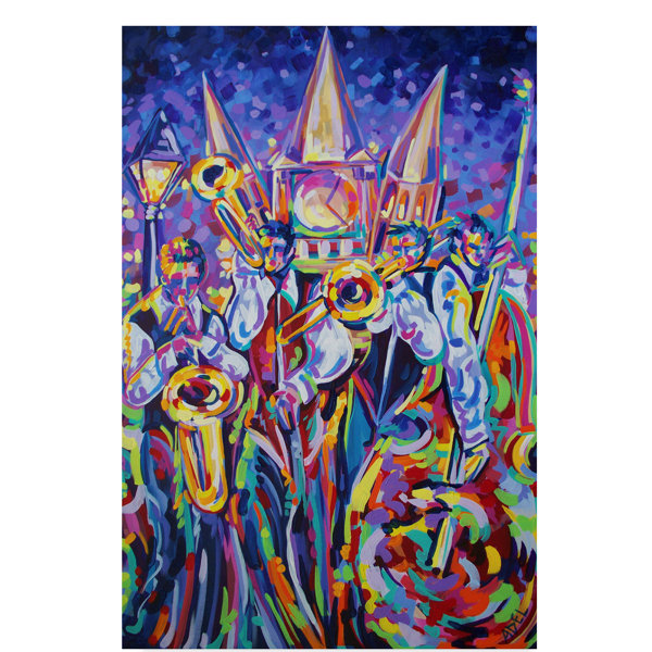 Trademark Art Jackson Square Jammin Jazz Acrylic Painting Print