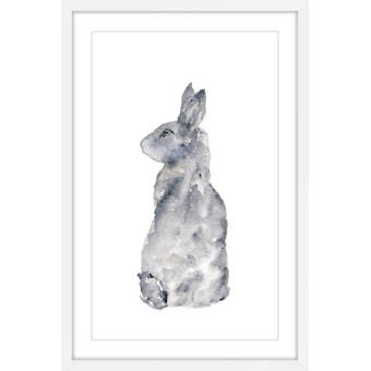 House Of Hampton Floral Bunny Painting On Canvas Wayfair