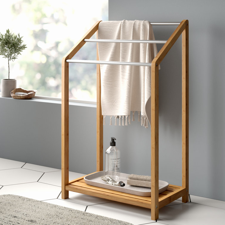 Free Standing Towel Rack With Shelf | vlr.eng.br