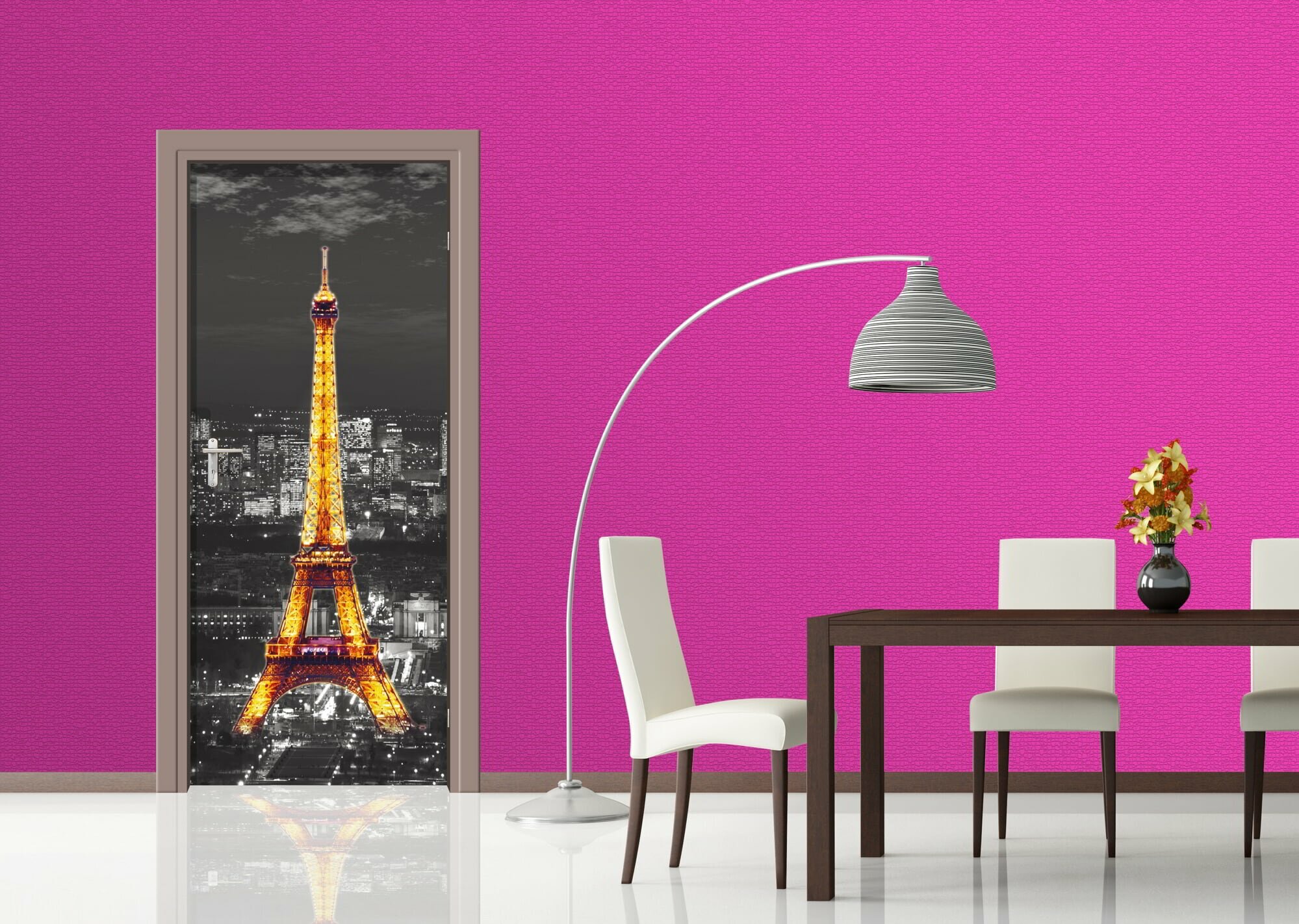 East Urban Home Glowing Eiffel Tower Paris At Night 6 7 L X 36 W