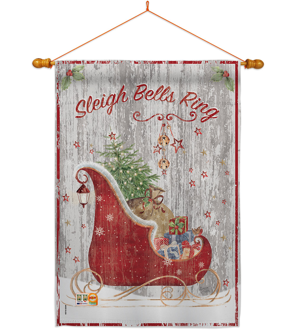 Breeze Decor Sleigh Bells Ring 2 Sided Polyester 40 X 28 In Flag Set Wayfair
