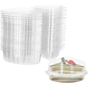 Cake Slice Container Cheesecake Pie Containers Pies Holder Set of 50Pcs Clear x