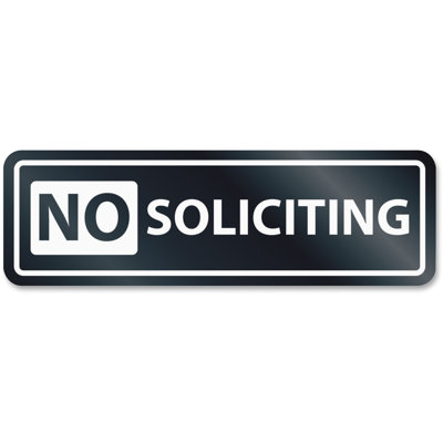 No Soliciting Window Sign US Stamp  Sign