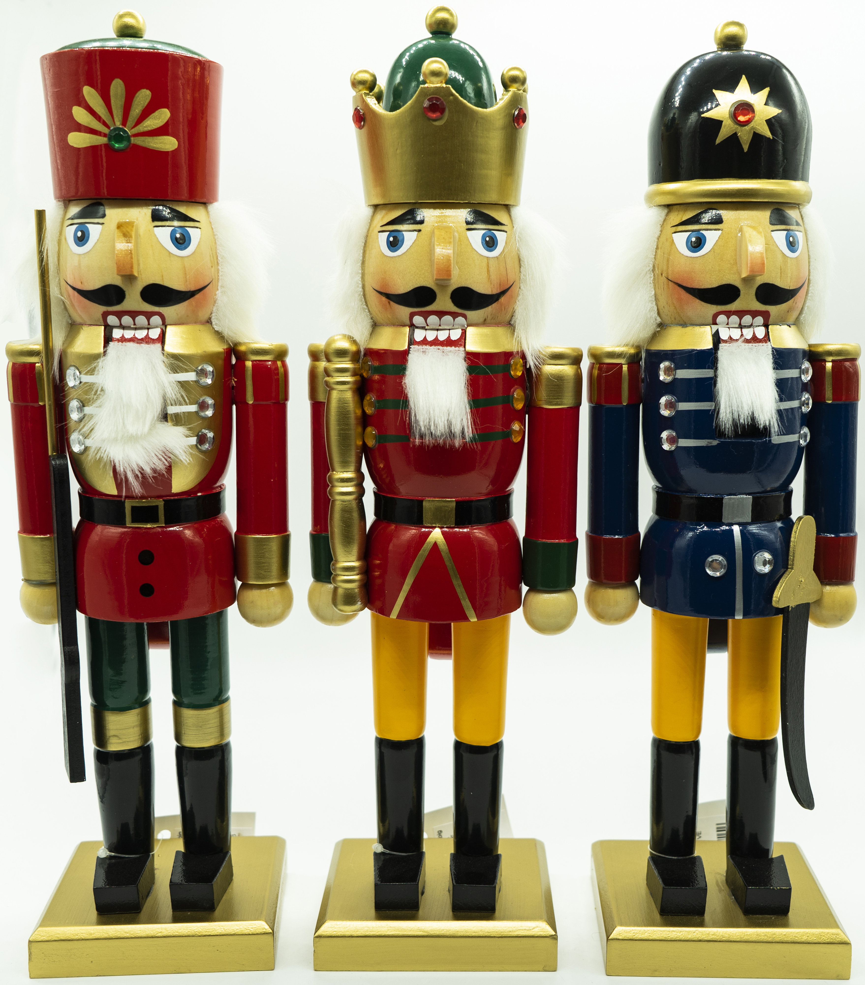 3PC 6”,8”,12”,15” TRADITIONAL NUTCRACKER STANDING FIGURINES CHRISTMAS DECORATION