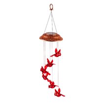 Soothing Sounds Cardinals On Snow Covered Pinecone Christmas Wind Chime 