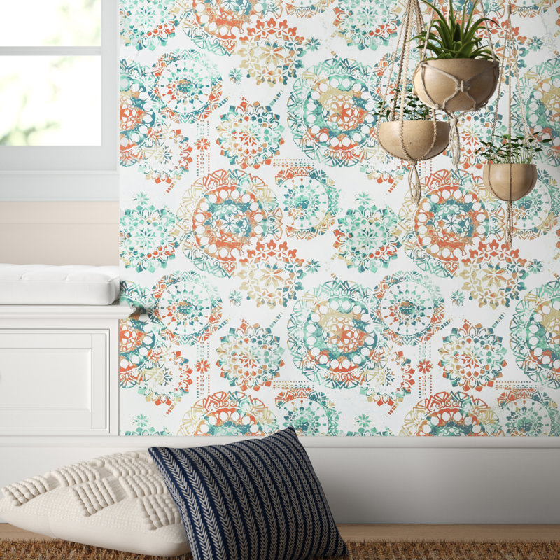1jgvctrm3dwcsm Each roll of the wallpaper offers 56 square feet of coverage, making it ideal for larger projects, and as an added bonus, it can simply be peeled off the wall if, for instance. https www wayfair com decor pillows pdp mistana destiney bohemian 165 l x 205 w floral and botanical peel and stick wallpaper roll mitn2096 html