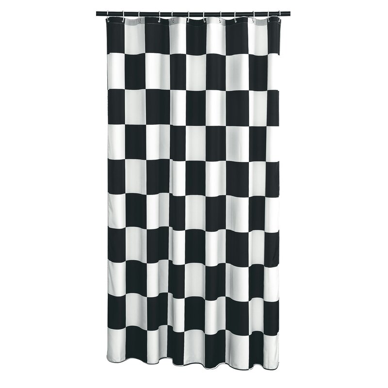 checkered shower curtain