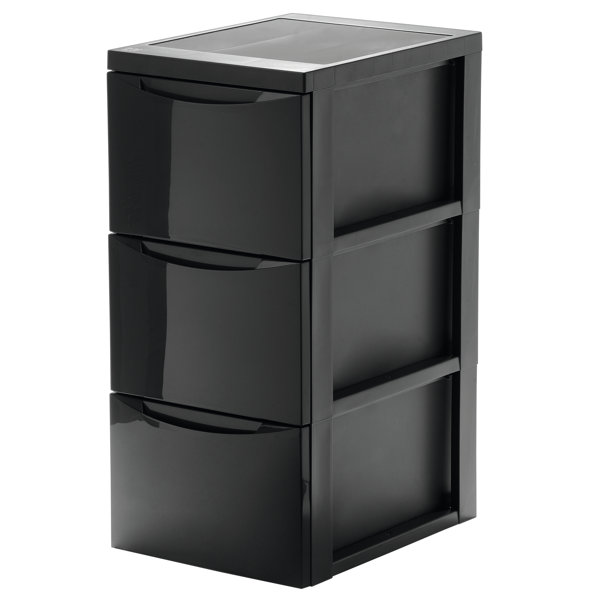 Grey 3 Drawer Plastic Portable Chest Of Large Drawers Office Features