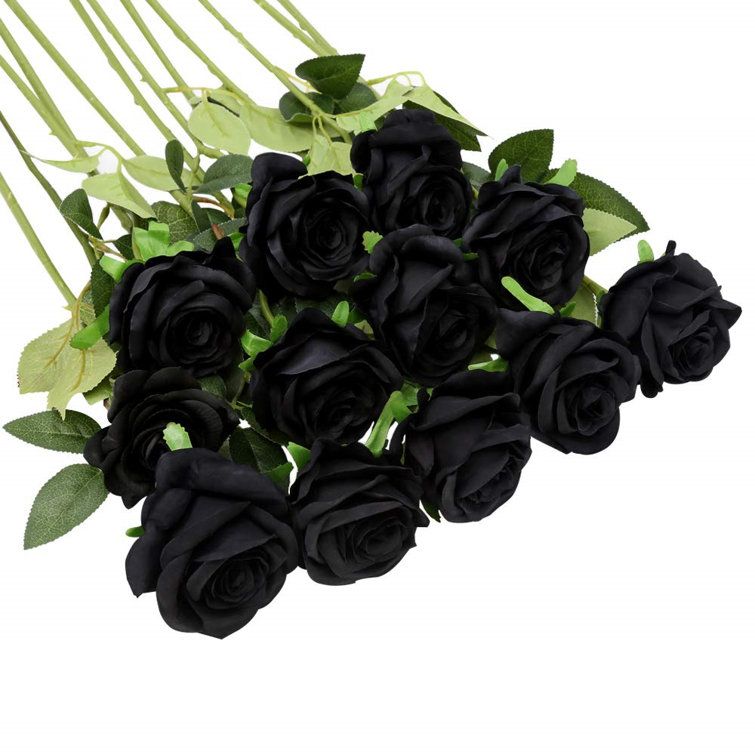 12Pieces Roses Artificial Flowers Bouquet Silk Fake Flower Party Valentines Day