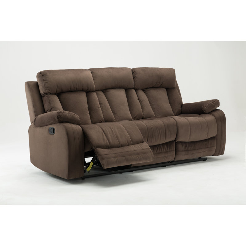 Winston Porter Ullery Microfiber Reclining 84 Pillow Top Arm Sofa Reviews Wayfair