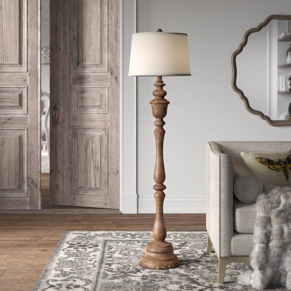 farmhouse wood floor lamp