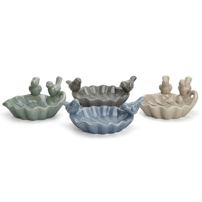 Charlton Home Haskett Bird Feeder 4 Piece Decorative Plate Set