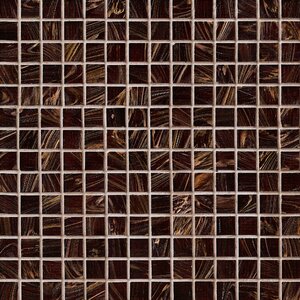 0.75'' x 0.75'' Glass Mosaic Tile in Brown Iridescent