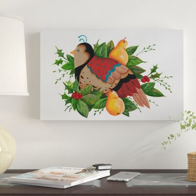 'Partridge in A Pear Tree 2' Canvas Art The Holiday Aisle® Size: 12