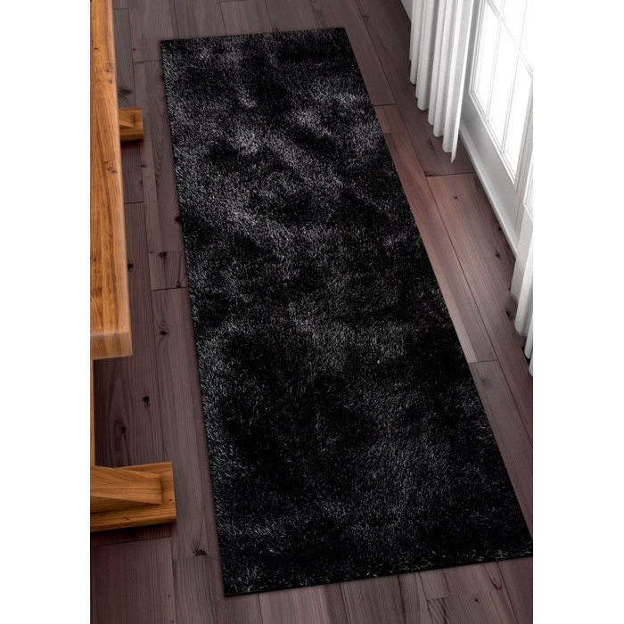 Feather Liza Solid Black Area Rug
