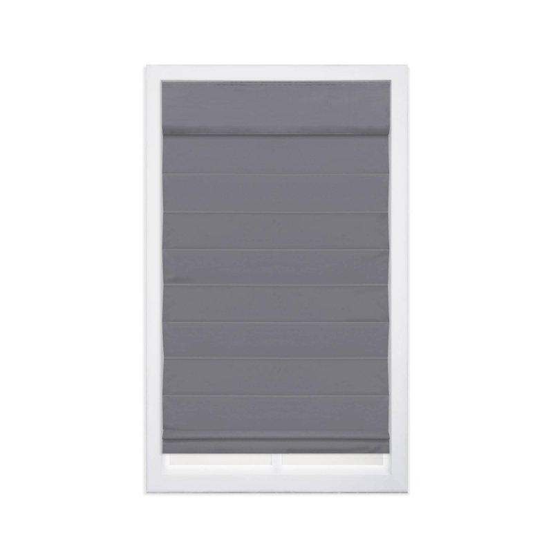 Coursey Cordless Blackout 100% Cotton Roman Shade with Cellular Shade Backing Size: 35"W x 72"L, Finish: White