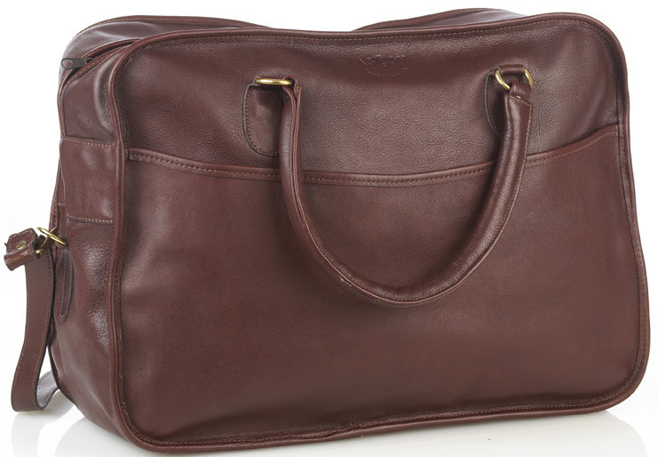 18" Leather Overnight Travel Duffel