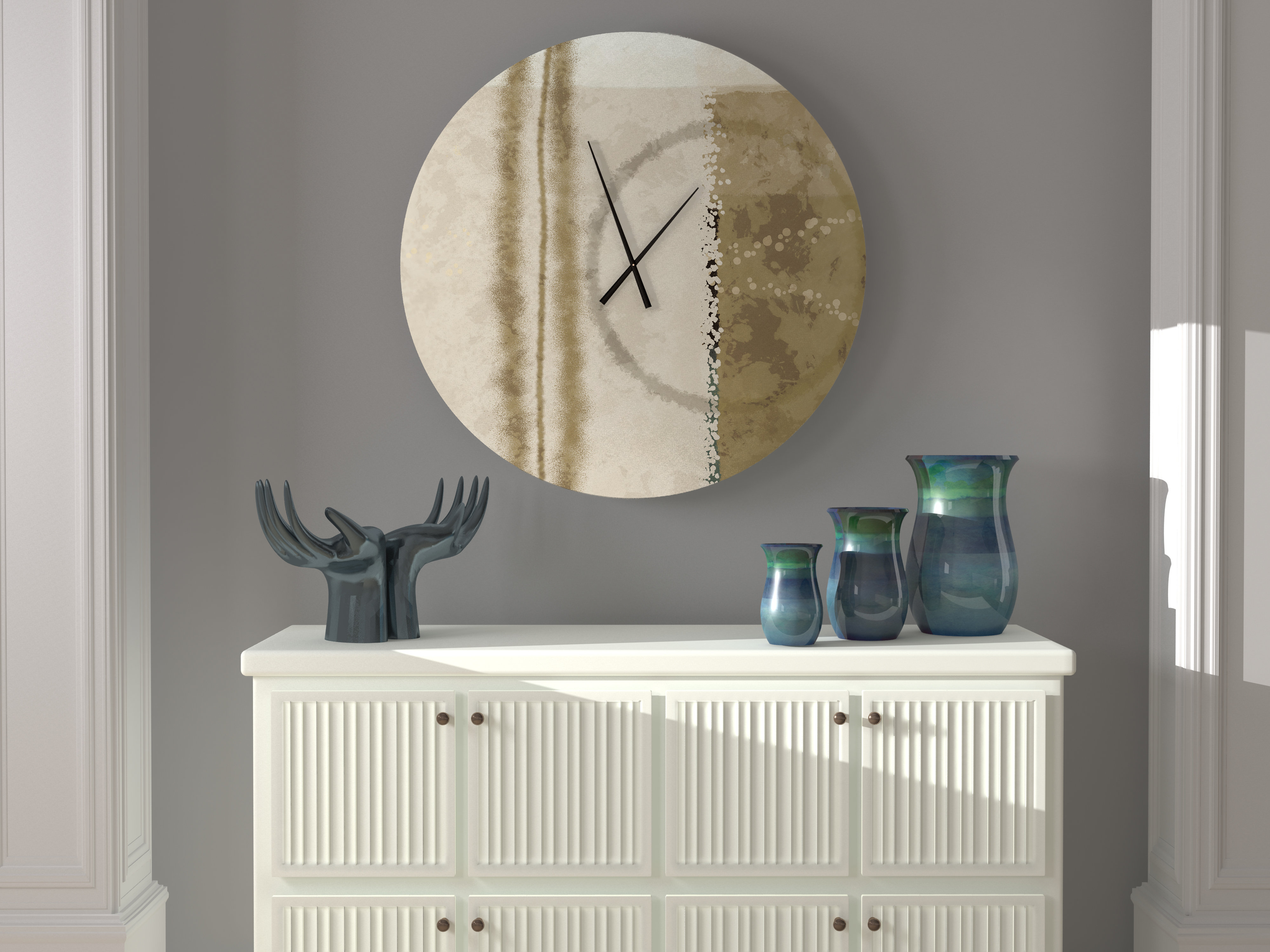 Latitude Run Indefatigable Prominent Abstract Metal Wall Clock Wayfair