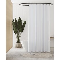 New Peva Eco Friendly Vinyl Shower Curtain Abstract Solid and White PVC-Free NWT 