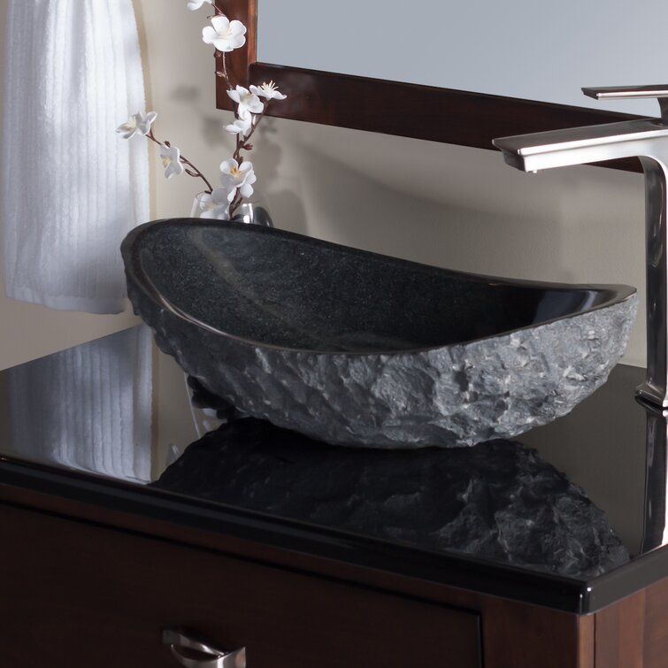 vidaXL Wash Basin River Stone Oval Bathroom Sink Light Gray/Dark Gray 