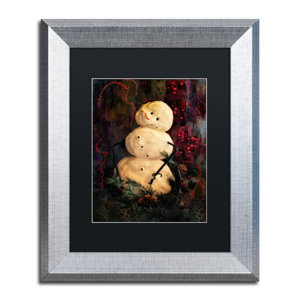 'Forest Snowman' by Lois Bryan Framed Painting Print