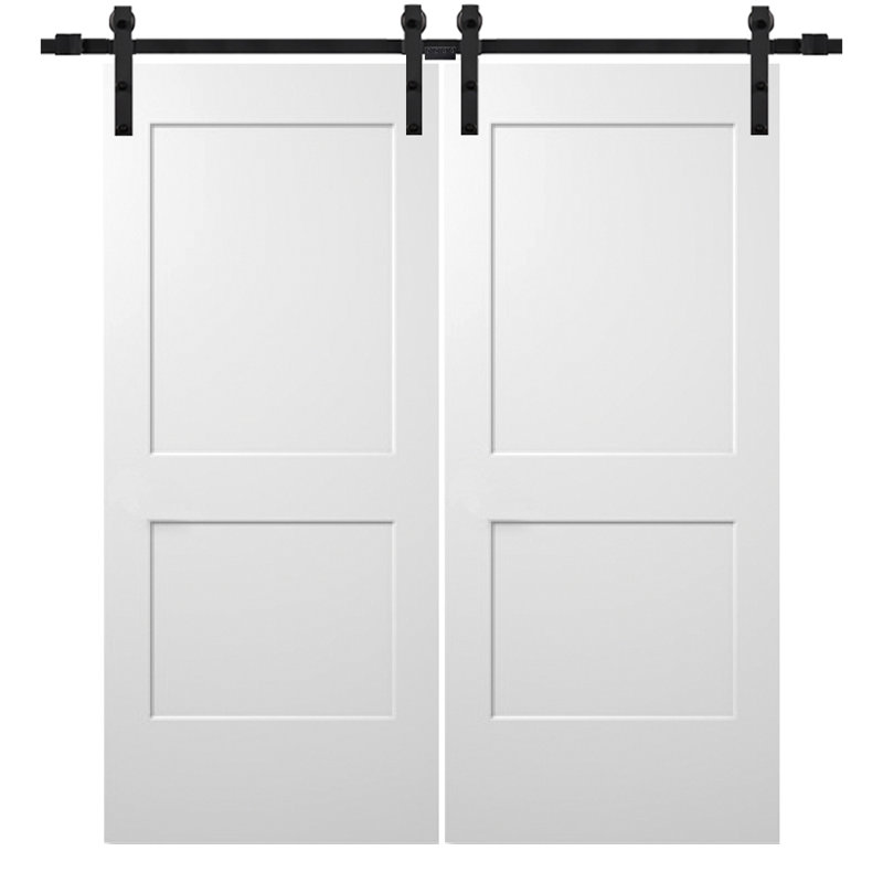 Verona Home Design Paneled Wood Primed Molded Interior Barn Door