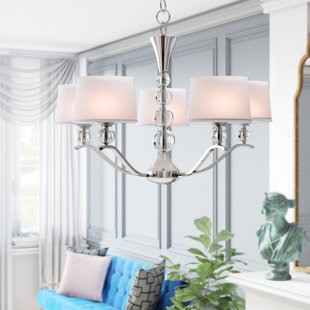 Go to store & view more images Rojo Crystal Ball 5-Light Shaded Chandelier by Willa Arlo Interiors