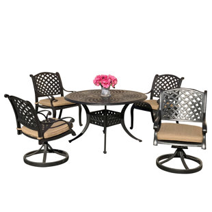 Go to store & view more images Beadle 5 Piece Sunbrella Dining Set with Sunbrella Cushions by Darby Home Co