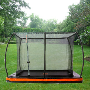 In-Ground 10' Rectangular Trampoline With Safety Enclosure By Jump Power