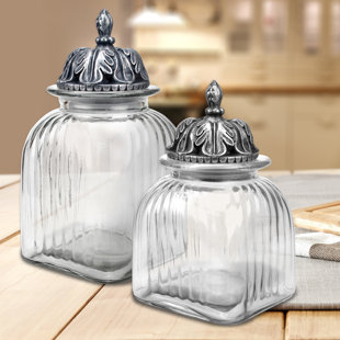 Canister with Decorative Lid (Set of 2) Ophelia & Co. Fashion and beautiful backpack