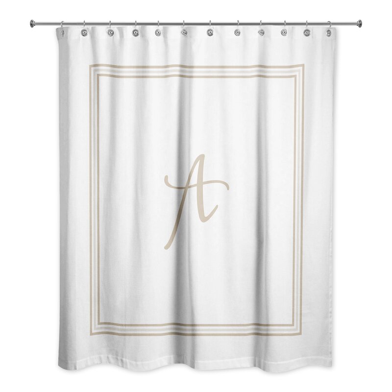 Longshore Tides Lebofsky Classic Monogrammed Fabric Single Shower Curtain.