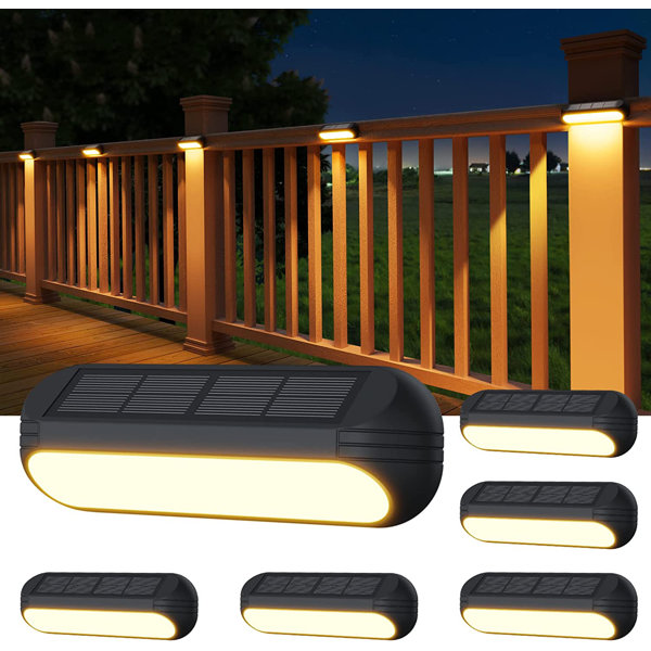 4× Outdoor Solar LED Deck Garden Stair Step Fence Wall Pathway Path Warm Lights 