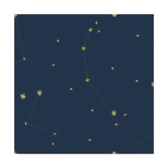 Trademark Art Night Sky Navy And Gold Pattern 05a Acrylic