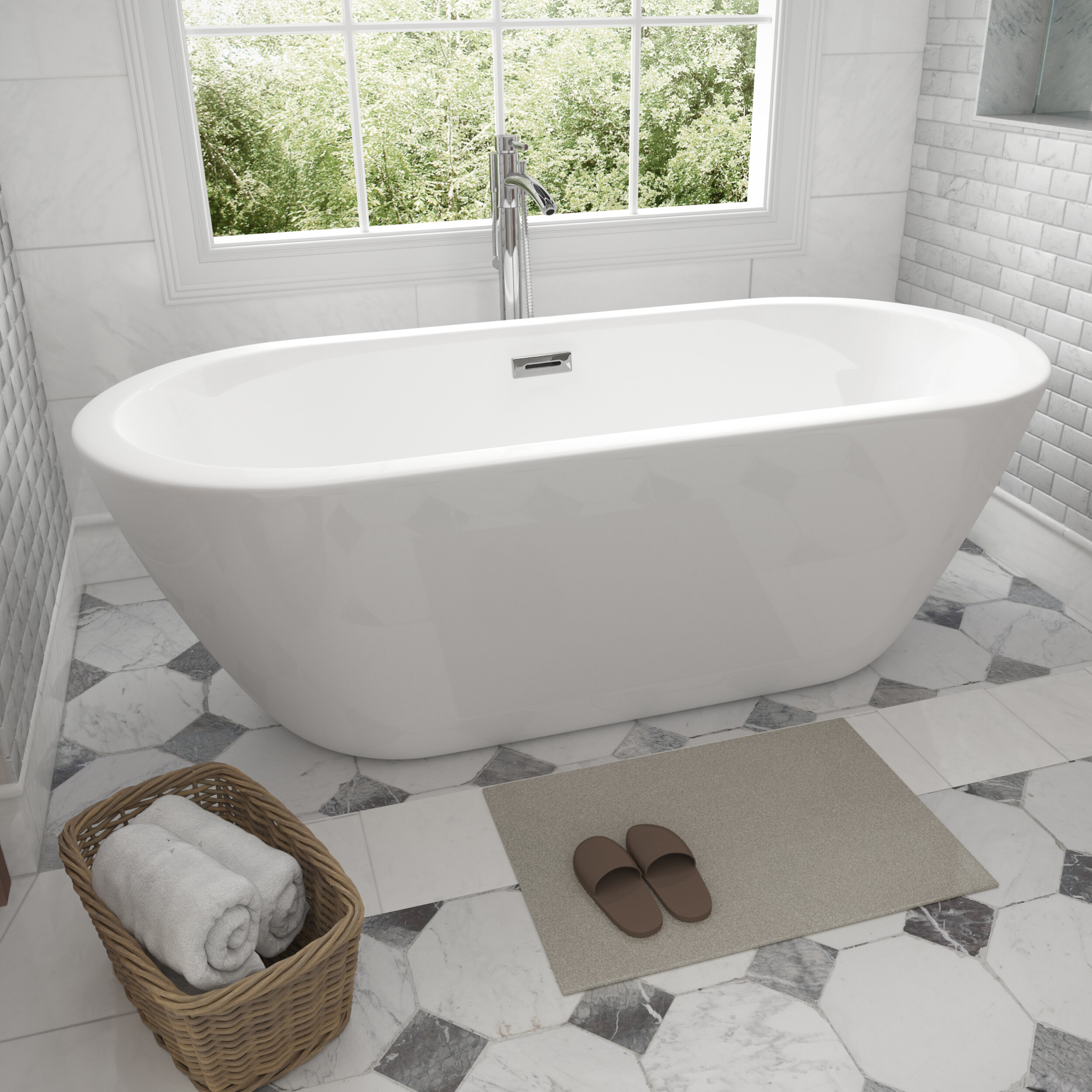 Wyndham Collection Soho 68 X 31 Freestanding Soaking Bathtub Reviews Wayfair