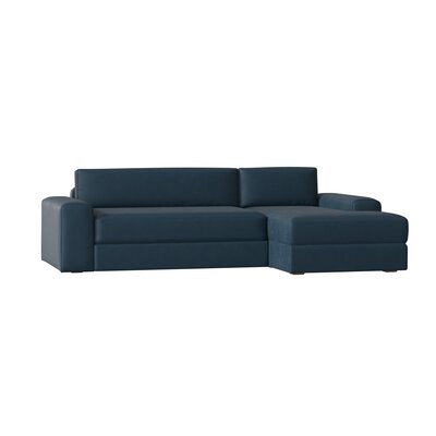 Couch Potato Sectional BenchMade Modern Body Fabric: Addison Azure, Leg Color: Walnut, Orientation: Left Facing, Size:  30