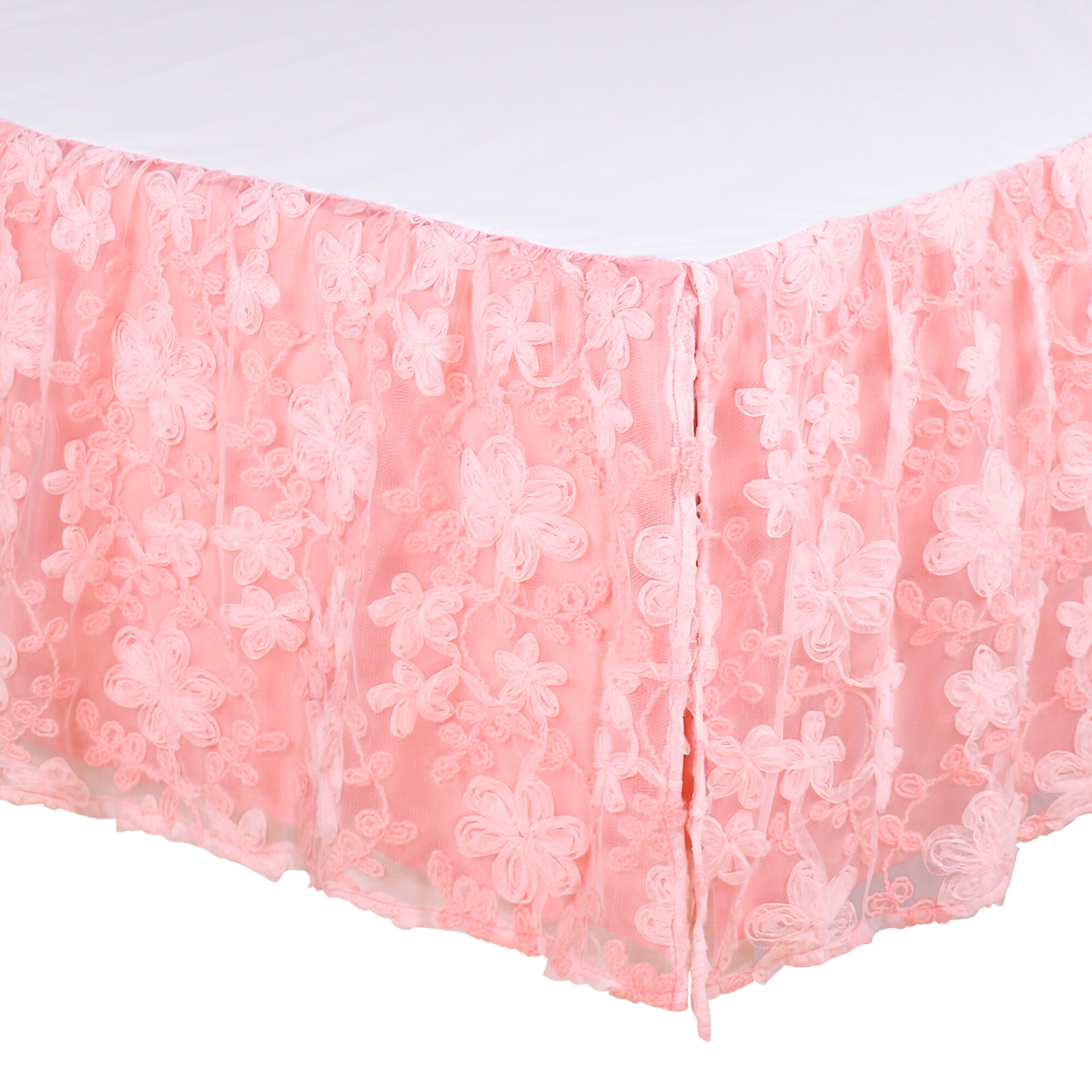 pink crib dust ruffle