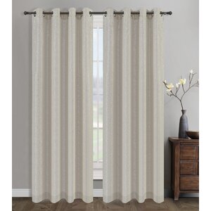 Cosmo Solid Semi-Sheer Grommet Curtain Panels (Set of 2)