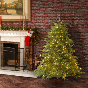 Fraser 6' Green Artificial Christmas Tree with 800 LED Multi Lights and Stand