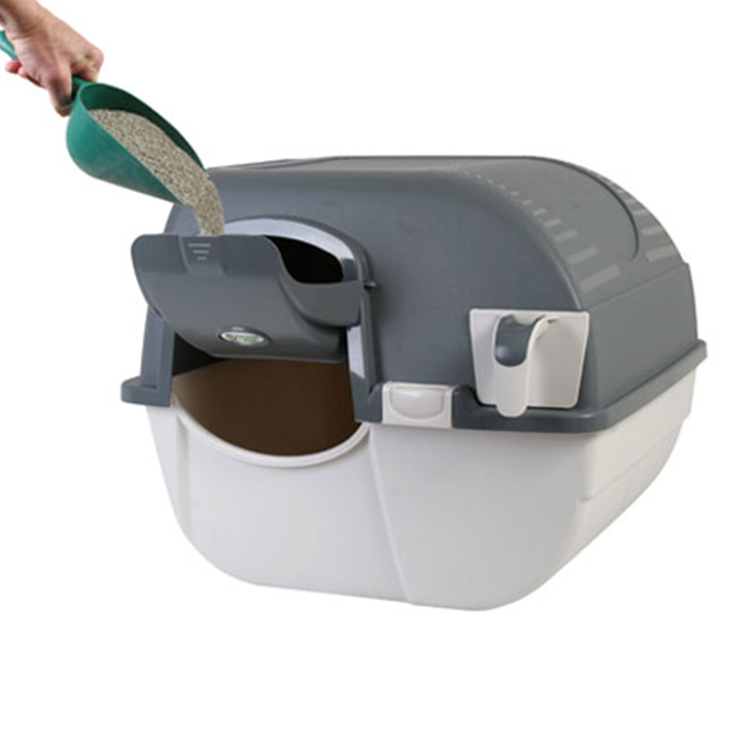 Omega Paw Easy Fill Roll N Clean No Scoop Self Cleaning Cat Litter Box