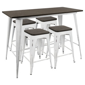 Natasha Industrial 5 Piece Counter Height Dining..