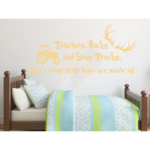 Zoomie Kids Howells Quote Tractors Bucks And Shiny Trucks Deer Antlers Car Wall Decal Reviews Wayfair