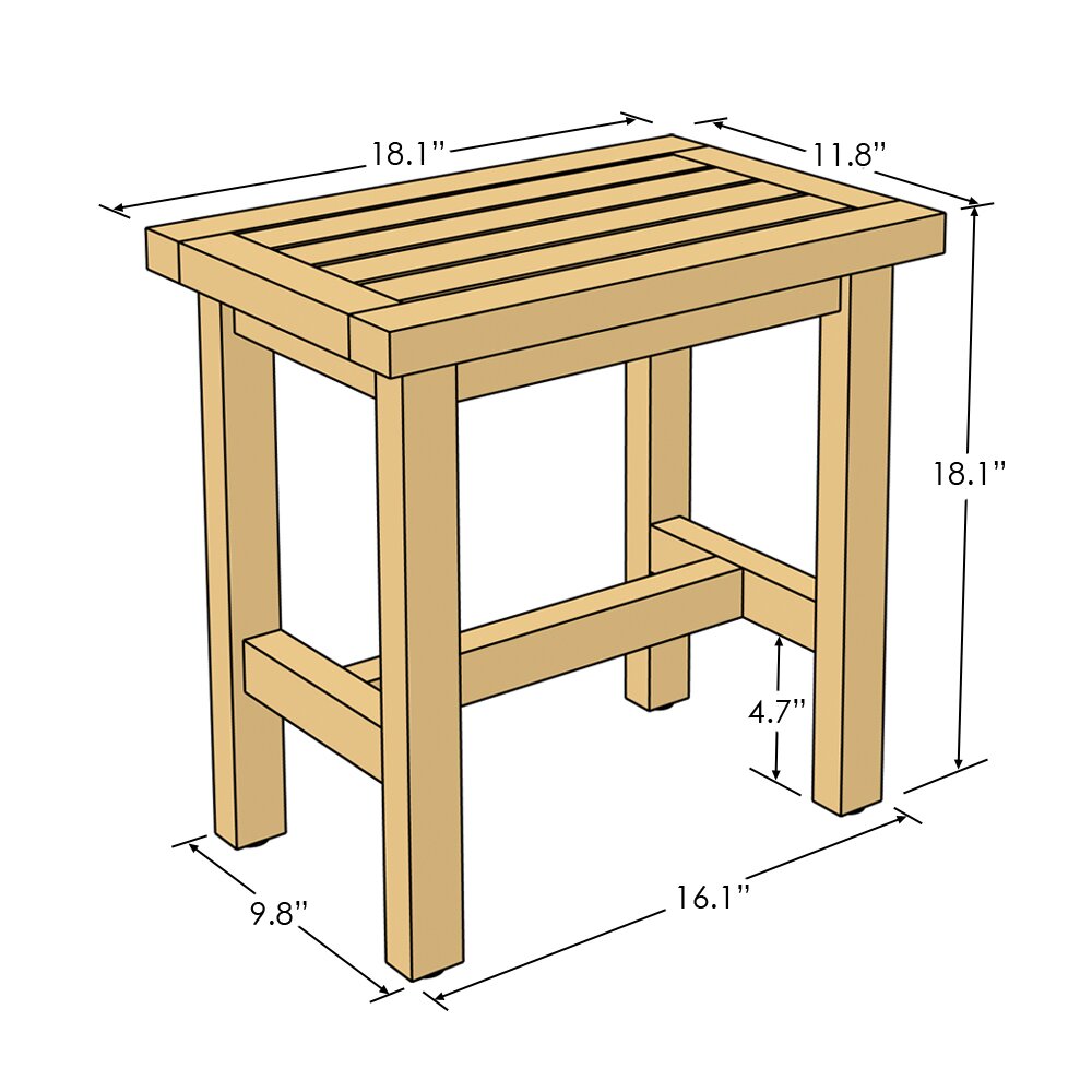 Gracie Oaks Nocera 18.1'' W Teak Shower Bench & Reviews - Wayfair Canada