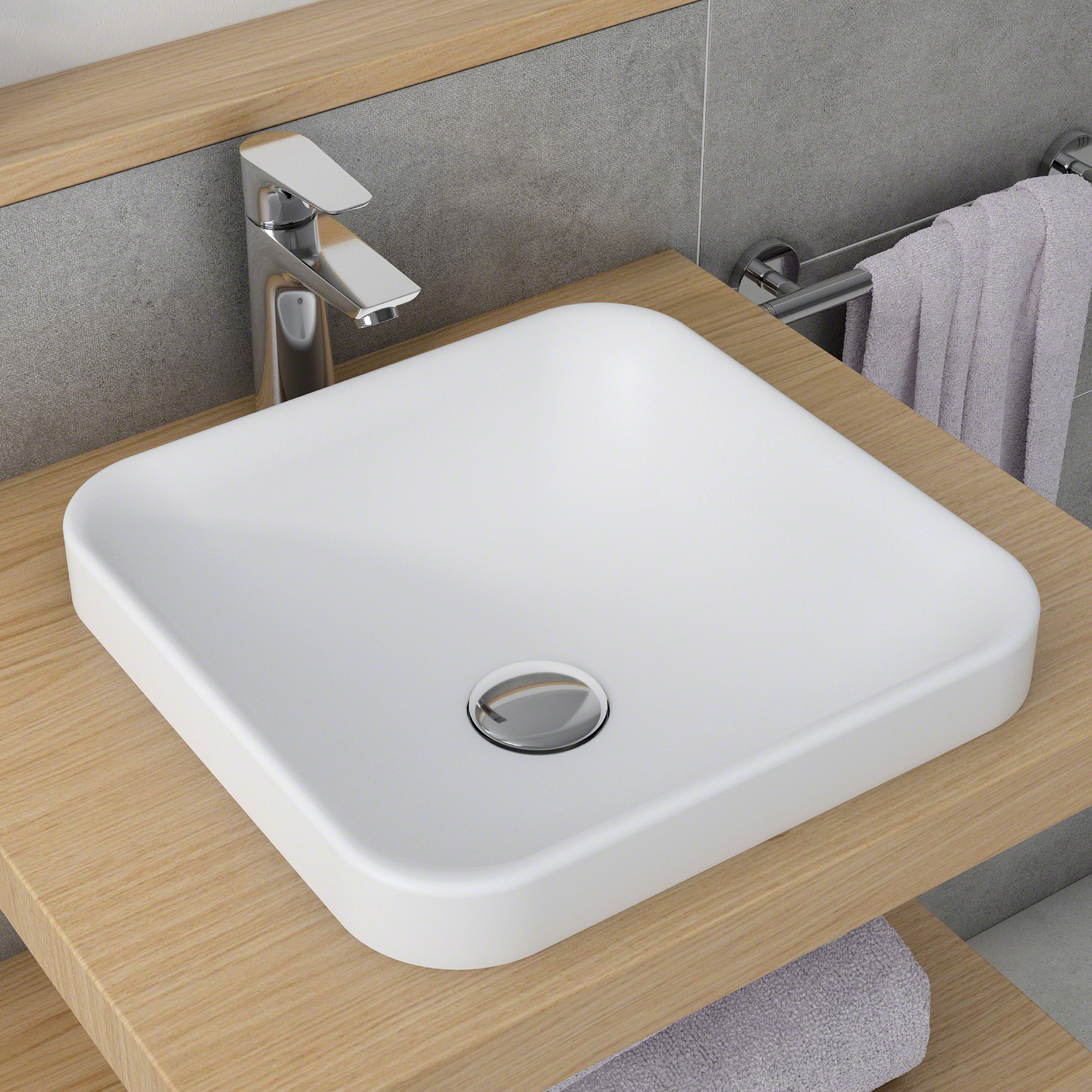 Kraus Natura Square Vessel Bathroom Sink Reviews Wayfair Ksr 9mw Natura Square Vessel Bathroom Sink