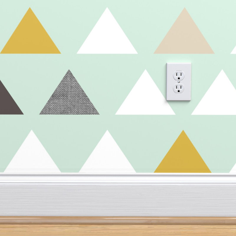 Ebern Designs Mustard Triangles Peel And Stick Removable Wallpaper