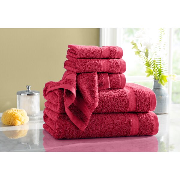 deep red bath towels