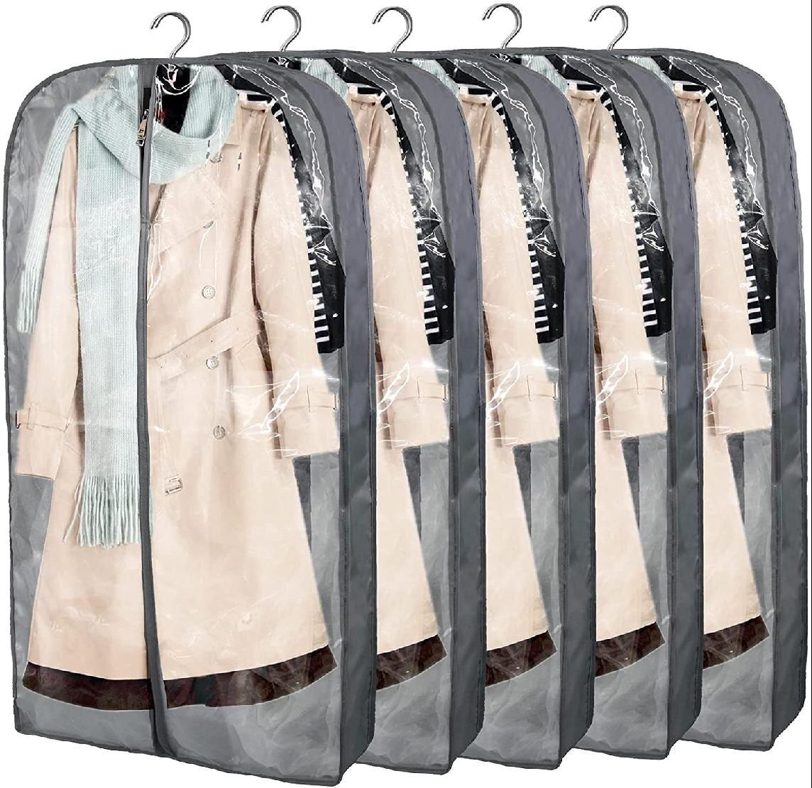 Garment Bag Organizer Storage Hanging Closet Cover with Clear PVC Zipper 43 inch 