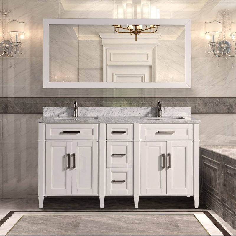 Gracie Oaks Monadnock 60" Double Bathroom Vanity Set with ...