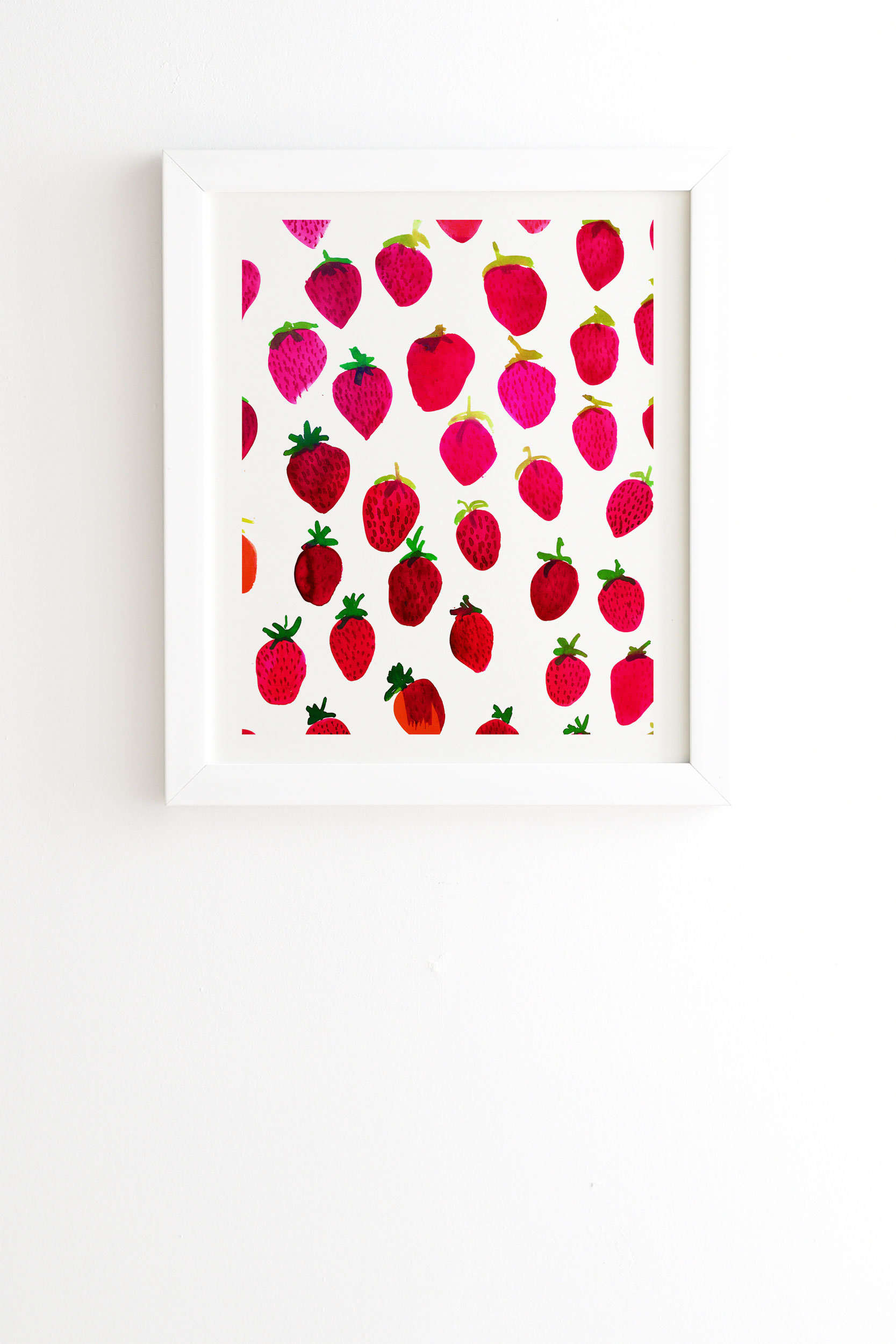 East Urban Home Amy Sia Strawberry Fruit Framed Graphic Art Wayfair