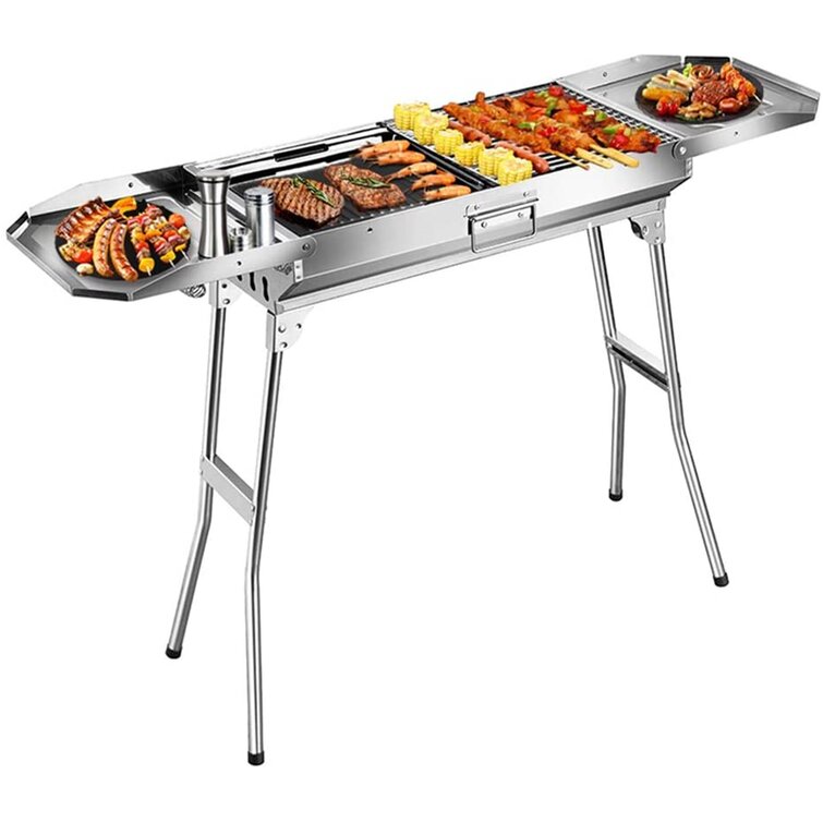 Outdoor Barbecue Camping Grill Stainless Steel Kebab Grill Henf Folded Charcoal Grills Portable BBQ 