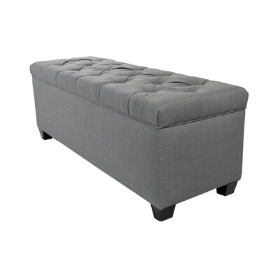 Erik Wood Storage Bench Darby Home Co Upholstery Light Gray